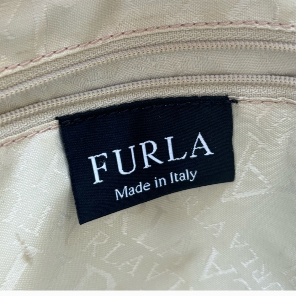 Furla Cream Leather Soft Pink Tote Bag - Picture 10 of 10